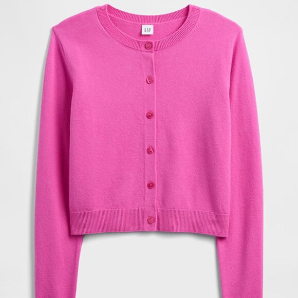 GAP Factory Sweaters - GAP Phoebe Pink Cashsoft Crew Neck Cardigan/NWT/M